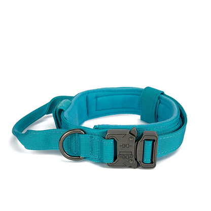 Durable Nylon Dog Collar and Leash Set - Reflective Tactical Training for Large Dogs - ZOOMNSTORE
