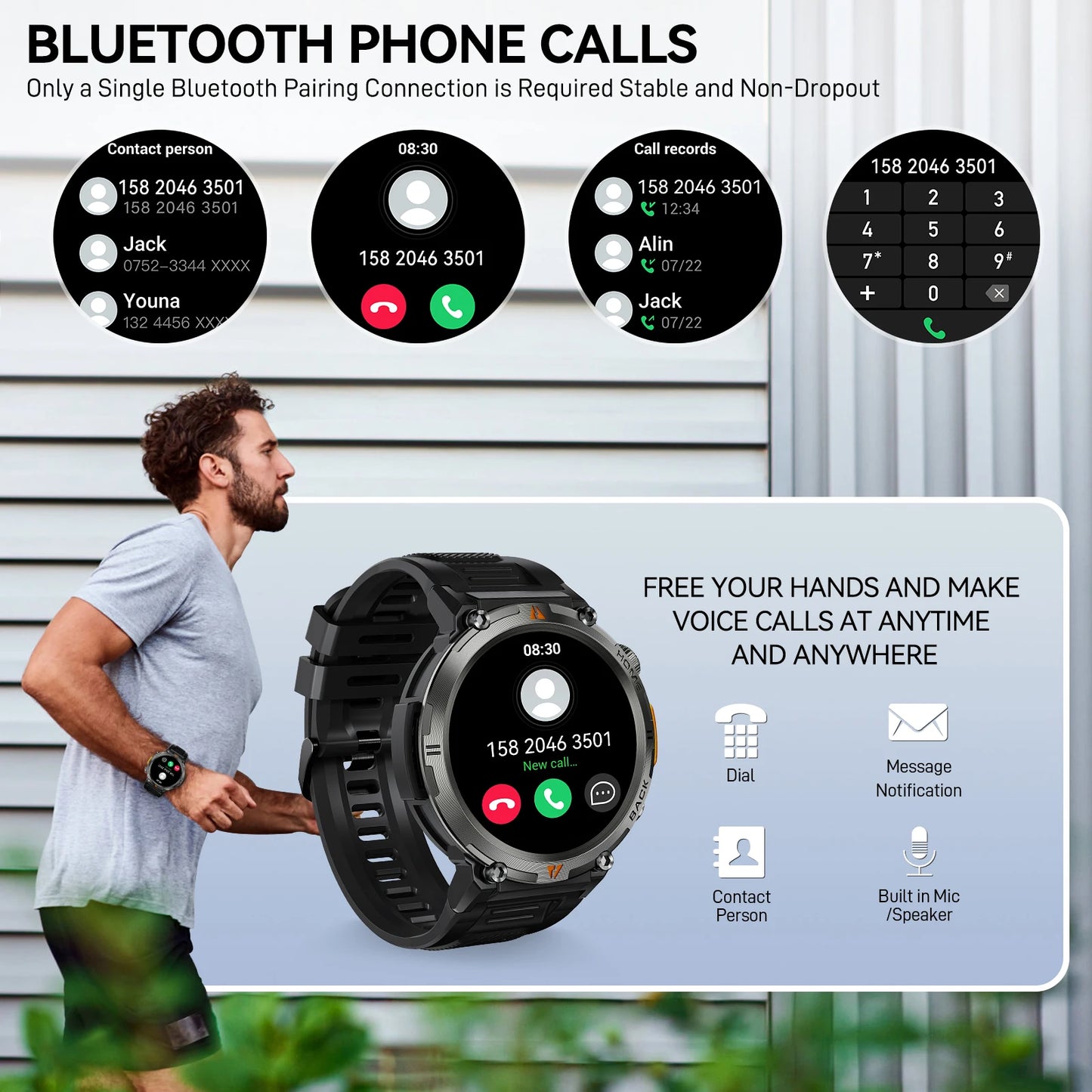 EIGIIS KE3 Smart Watch - Waterproof Bluetooth Health Monitor with 100 Sports Modes - ZOOMNSTORE
