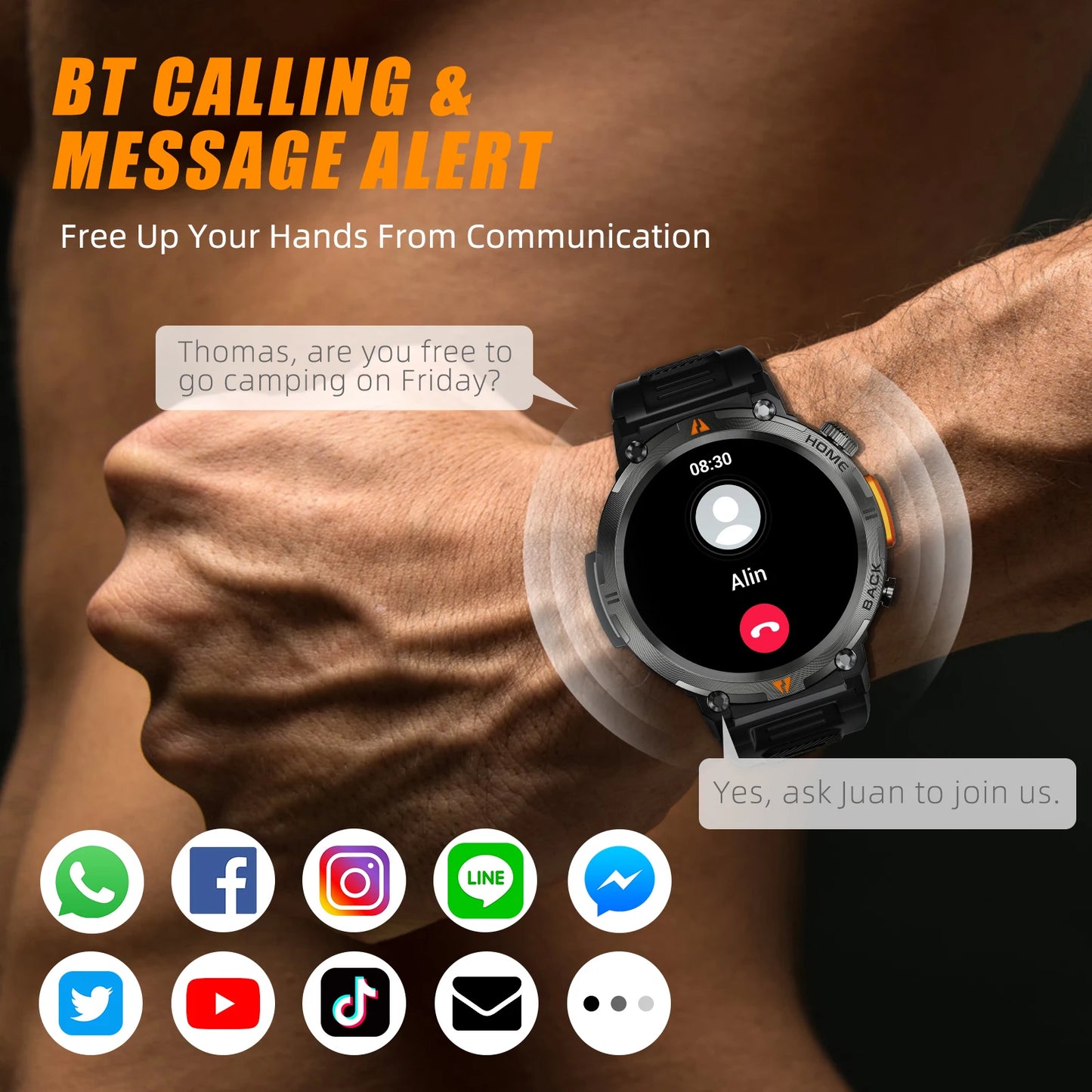 EIGIIS KE3 Smart Watch - Waterproof Bluetooth Health Monitor with 100 Sports Modes - ZOOMNSTORE