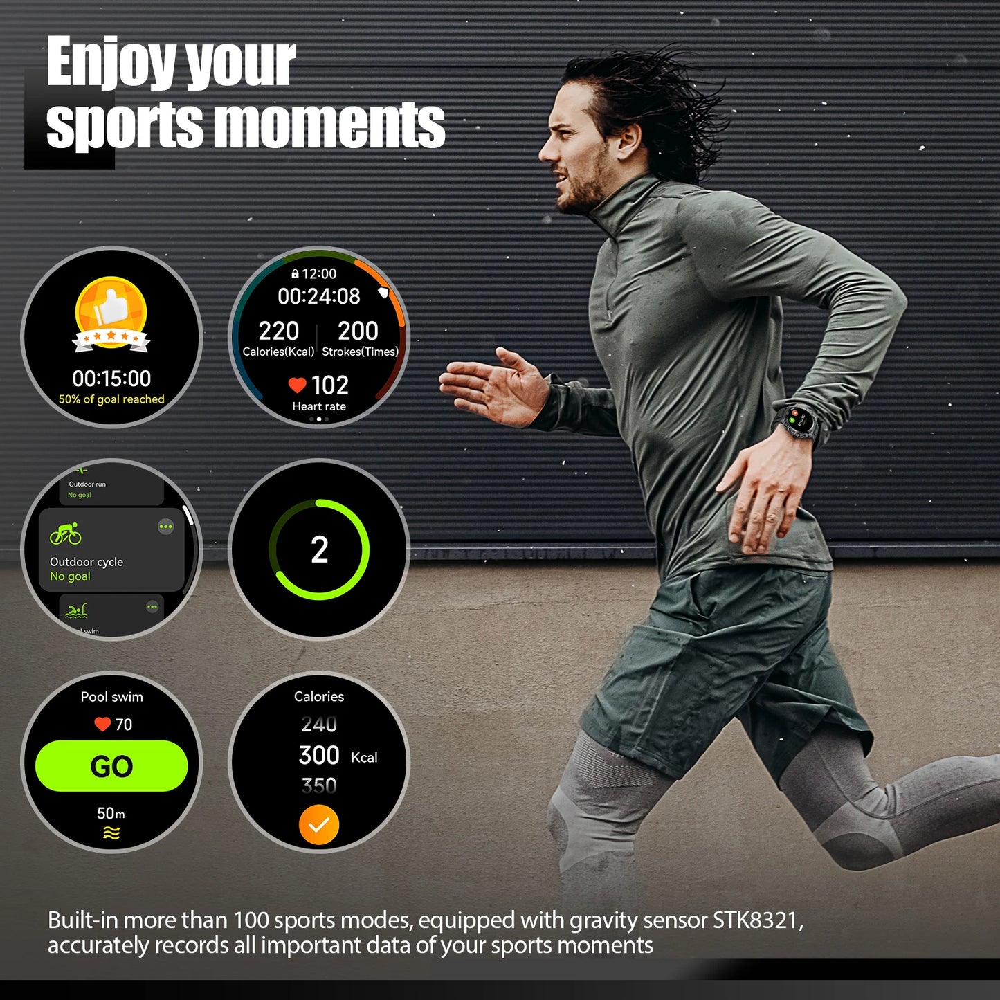 EIGIIS KE6 Smart Watch - AMOLED Waterproof Health Monitor - ZOOMNSTORE