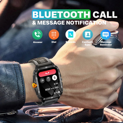 EIGIIS Smart Watch 3ATM Waterproof - IPS Screen Men’s Fitness Tracker with Bluetooth Call - ZOOMNSTORE