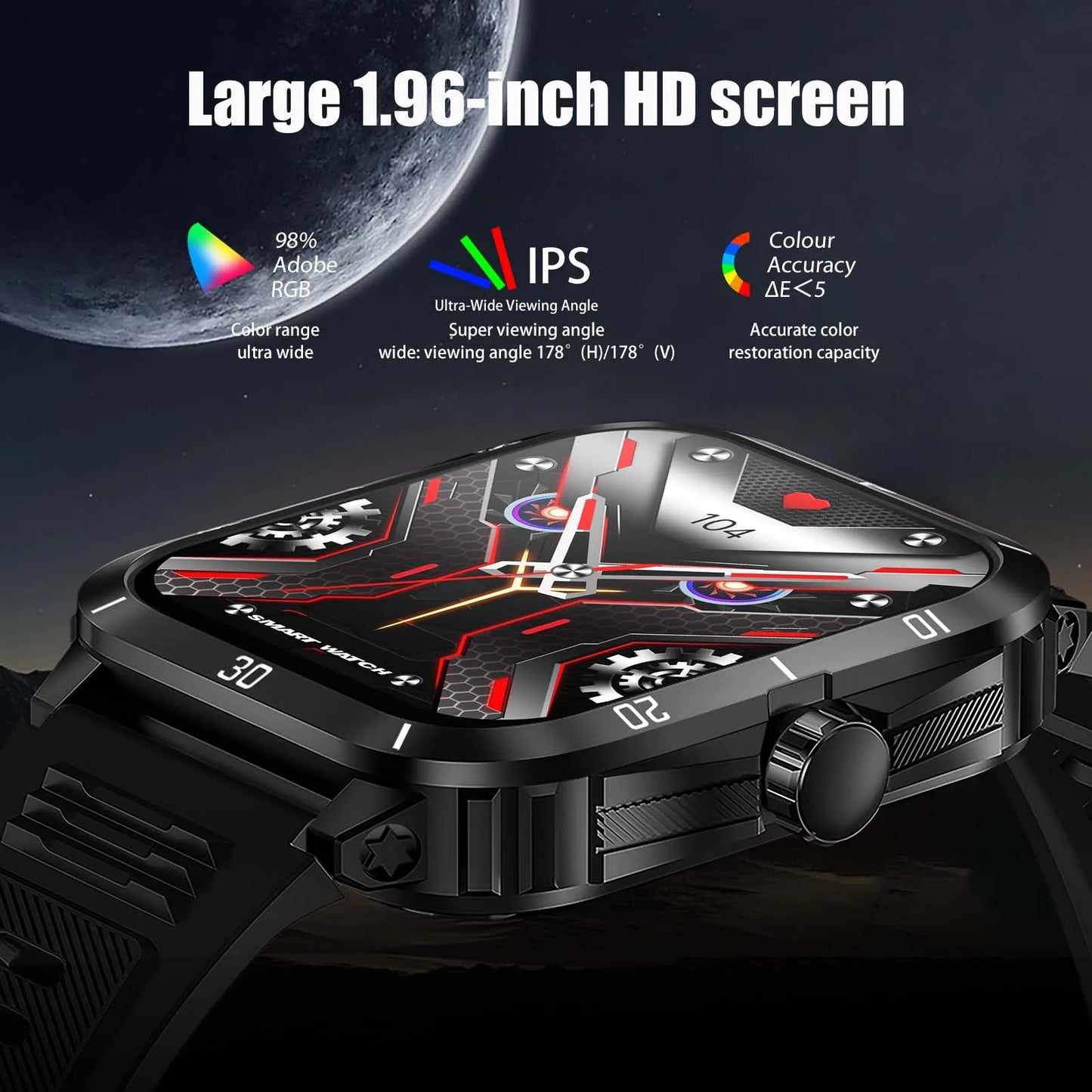 EIGIIS Smart Watch 3ATM Waterproof - IPS Screen Men’s Fitness Tracker with Bluetooth Call - ZOOMNSTORE