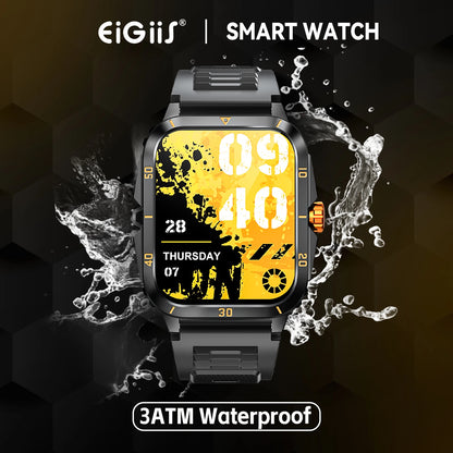 EIGIIS Smart Watch 3ATM Waterproof - IPS Screen Men’s Fitness Tracker with Bluetooth Call - ZOOMNSTORE
