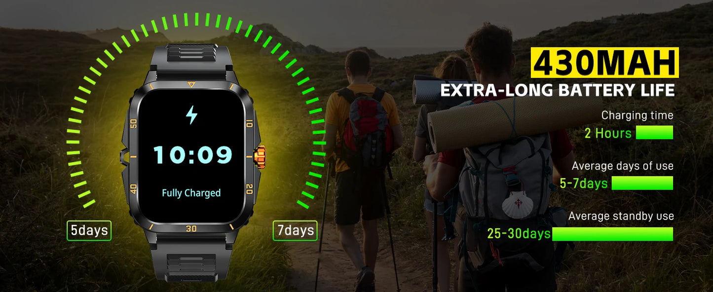 EIGIIS Smart Watch 3ATM Waterproof - IPS Screen Men’s Fitness Tracker with Bluetooth Call - ZOOMNSTORE