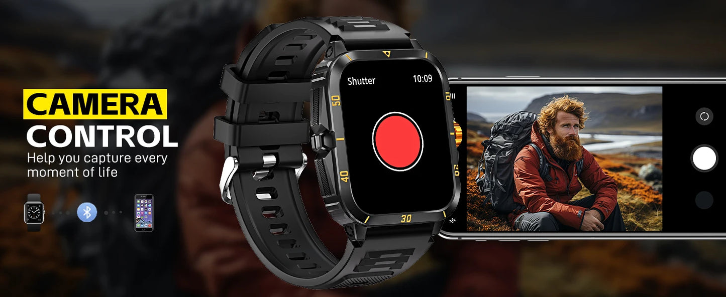EIGIIS Smart Watch 3ATM Waterproof - IPS Screen Men’s Fitness Tracker with Bluetooth Call - ZOOMNSTORE