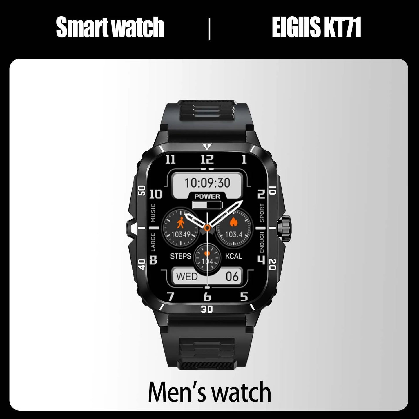 EIGIIS Smart Watch 3ATM Waterproof - IPS Screen Men’s Fitness Tracker with Bluetooth Call - ZOOMNSTORE