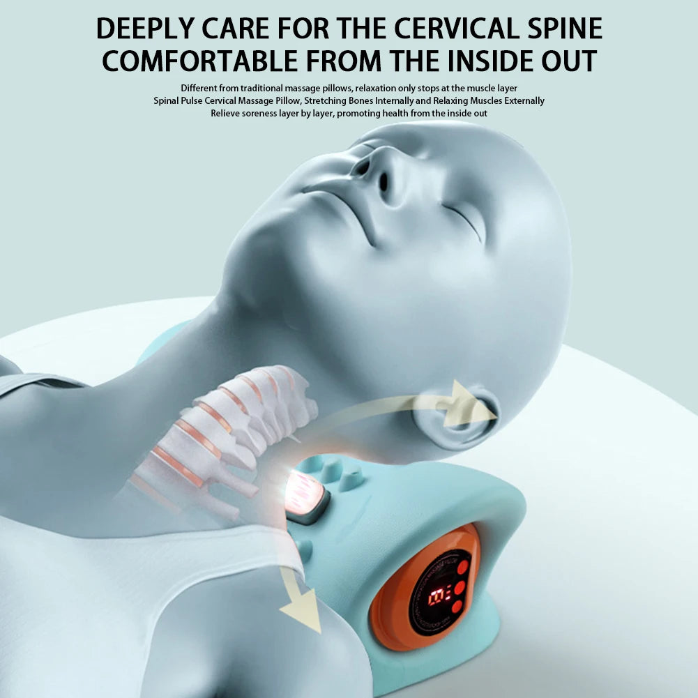 EMS Cervical Spine Pillow – Wireless Electrotherapy Neck Massager for Pain Relief - ZOOMNSTORE