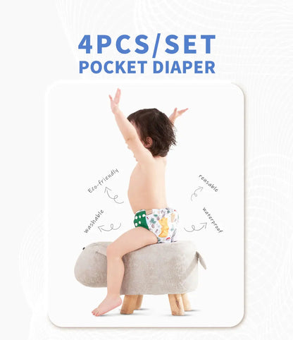 Eco-Friendly Baby Diaper - Reusable Cloth Diaper Set With Adjustable Baby Nappy - ZOOMNSTORE