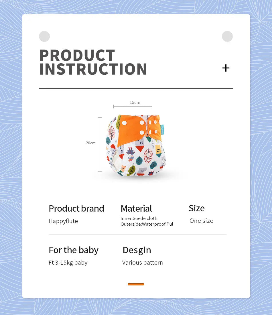 Eco Friendly Cloth Diaper - HappyFlute 4Pcs Reusable Baby Diaper Set Waterproof Pocket Design - ZOOMNSTORE