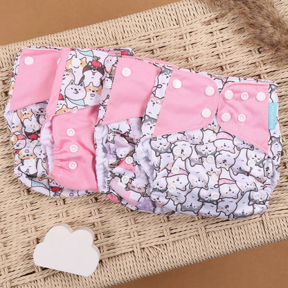 Eco Friendly Cloth Diaper - HappyFlute 4Pcs Reusable Baby Diaper Set Waterproof Pocket Design - ZOOMNSTORE