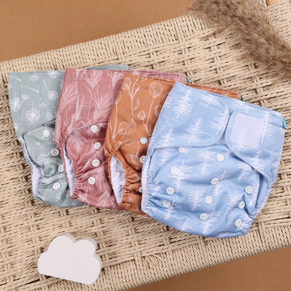 Eco Friendly Cloth Diaper - HappyFlute 4Pcs Reusable Baby Diaper Set Waterproof Pocket Design - ZOOMNSTORE