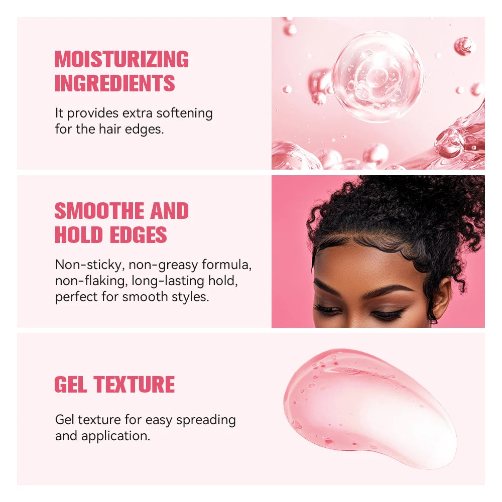 Strong Edge Control Hair Gel - Non-Greasy Long Lasting Styling Wax for All Hair Types - ZOOMNSTORE