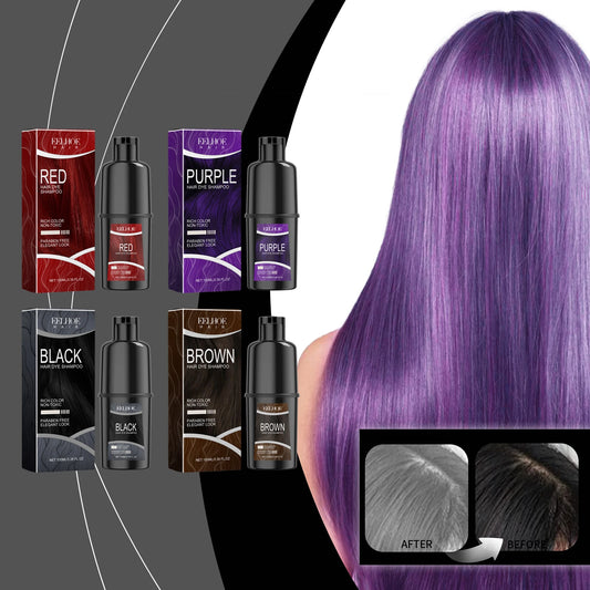 Eelhoe Hair Dye Shampoo 100ml - Nourishing Repair for Damaged Hair Long Lasting Color - ZOOMNSTORE