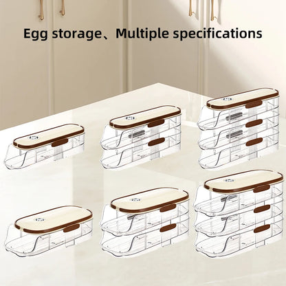 Egg Storage Box - Automatic Rolling Egg Holder Rack for Refrigerator - ZOOMNSTORE
