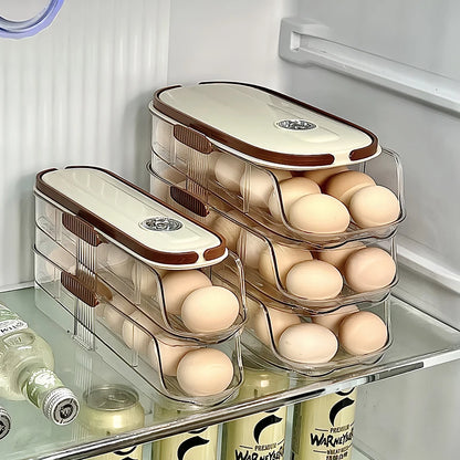 Egg Storage Box - Automatic Rolling Egg Holder Rack for Refrigerator - ZOOMNSTORE