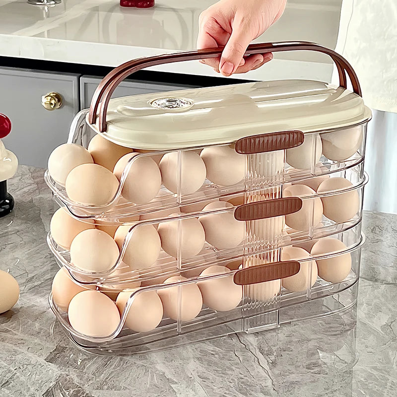 Egg Storage Box - Automatic Rolling Egg Holder Rack for Refrigerator - ZOOMNSTORE