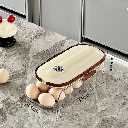 Egg Storage Box - Automatic Rolling Egg Holder Rack for Refrigerator - ZOOMNSTORE