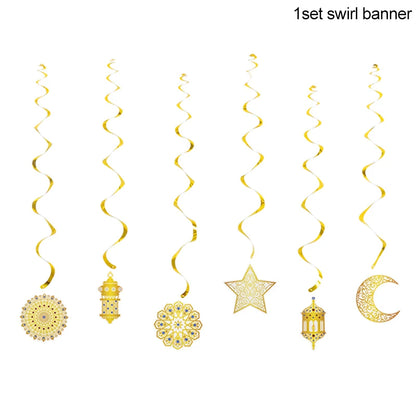 Eid Mubarak Party Supplies - Gold Disposable Tableware Cups Banners  Gift Bags - ZOOMNSTORE