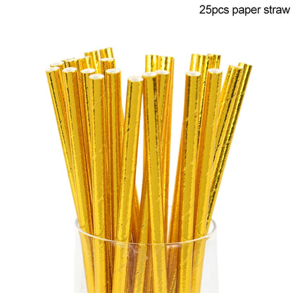 Eid Mubarak Party Supplies - Gold Disposable Tableware Cups Banners  Gift Bags - ZOOMNSTORE