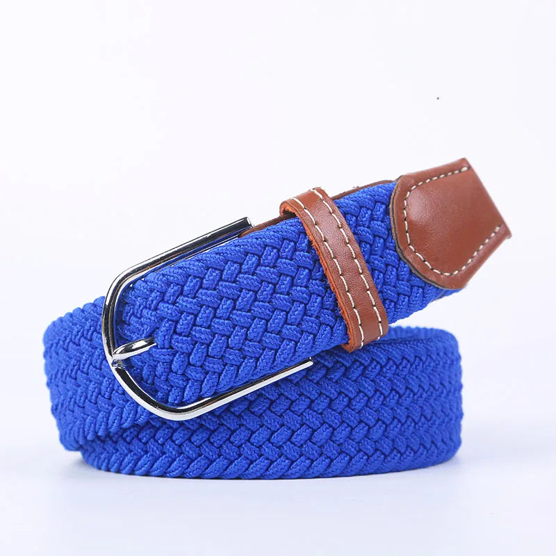 Unisex Stretch Jeans Belt - Casual Knitted Woven Canvas Pin Buckle - ZOOMNSTORE
