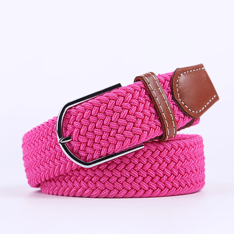 Unisex Stretch Jeans Belt - Casual Knitted Woven Canvas Pin Buckle - ZOOMNSTORE