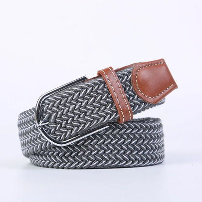 Unisex Stretch Jeans Belt - Casual Knitted Woven Canvas Pin Buckle - ZOOMNSTORE