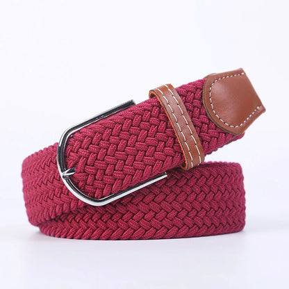 Unisex Stretch Jeans Belt - Casual Knitted Woven Canvas Pin Buckle - ZOOMNSTORE