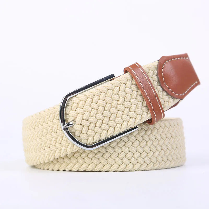 Unisex Stretch Jeans Belt - Casual Knitted Woven Canvas Pin Buckle - ZOOMNSTORE