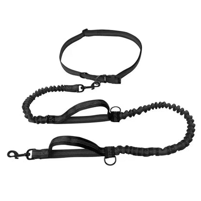 Hands-Free Dog Leash - Dual Elastic Reflective Traction Rope for Night Running - ZOOMNSTORE