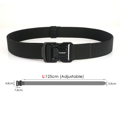 Elastic Tactical Belt - Durable Aluminum Buckle | Stretch Nylon Outdoor Utility Belt - ZOOMNSTORE