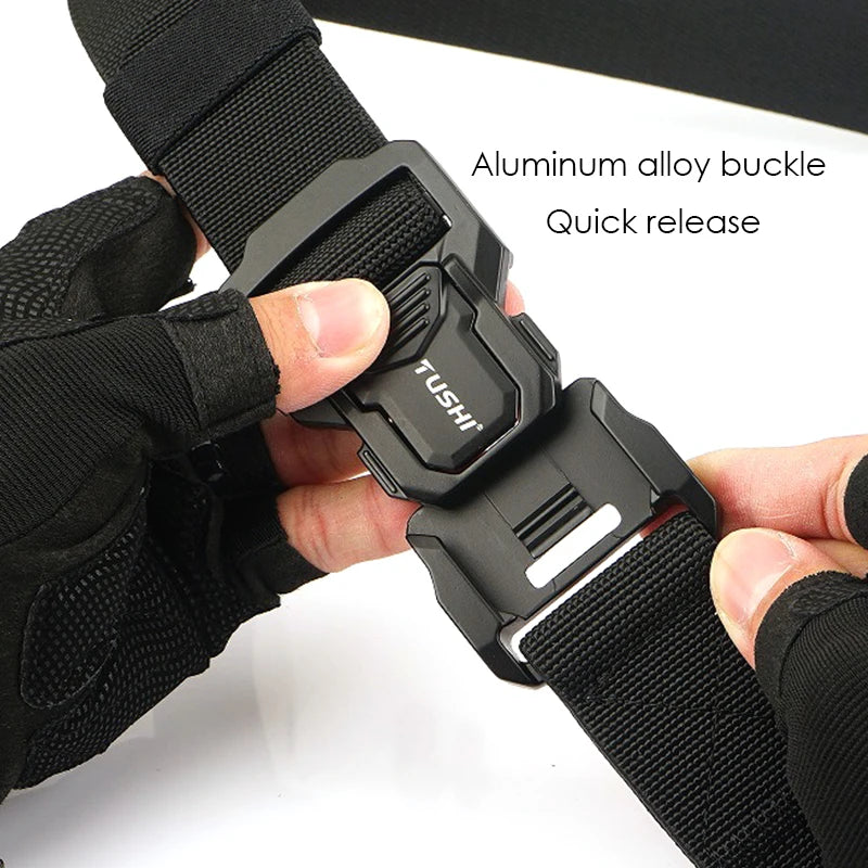 Elastic Tactical Belt - Durable Aluminum Buckle | Stretch Nylon Outdoor Utility Belt - ZOOMNSTORE
