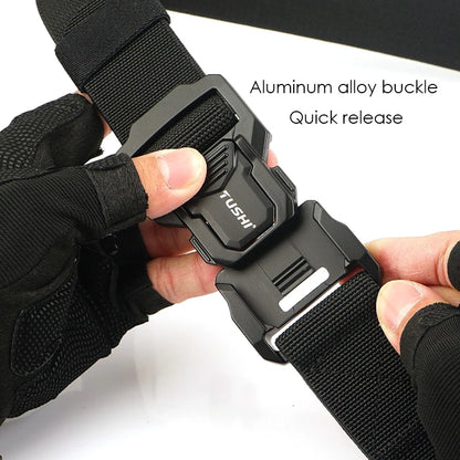 Elastic Tactical Belt - Durable Aluminum Buckle | Stretch Nylon Outdoor Utility Belt - ZOOMNSTORE