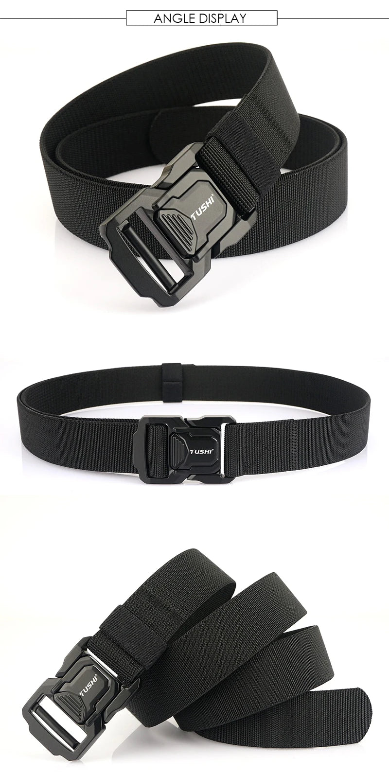 Elastic Tactical Belt - Durable Aluminum Buckle | Stretch Nylon Outdoor Utility Belt - ZOOMNSTORE