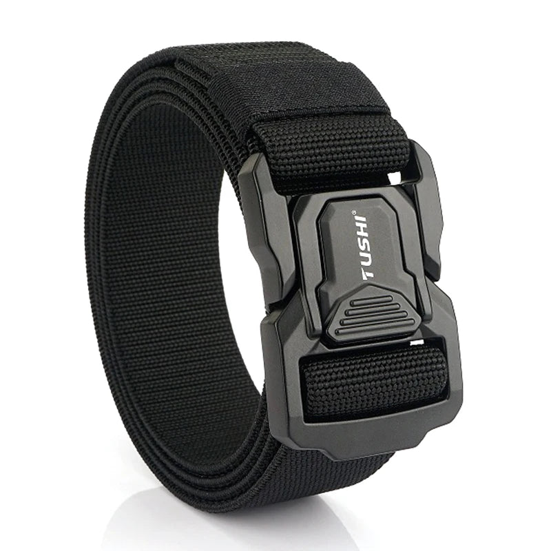 Elastic Tactical Belt - Durable Aluminum Buckle | Stretch Nylon Outdoor Utility Belt - ZOOMNSTORE