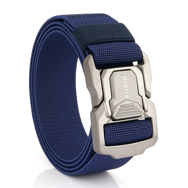 Elastic Tactical Belt - Durable Aluminum Buckle | Stretch Nylon Outdoor Utility Belt - ZOOMNSTORE