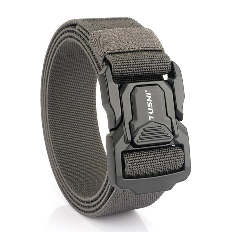 Elastic Tactical Belt - Durable Aluminum Buckle | Stretch Nylon Outdoor Utility Belt - ZOOMNSTORE