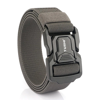 Elastic Tactical Belt - Durable Aluminum Buckle | Stretch Nylon Outdoor Utility Belt - ZOOMNSTORE
