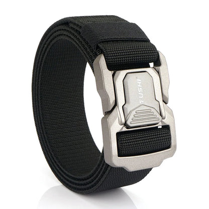 Elastic Tactical Belt - Durable Aluminum Buckle | Stretch Nylon Outdoor Utility Belt - ZOOMNSTORE