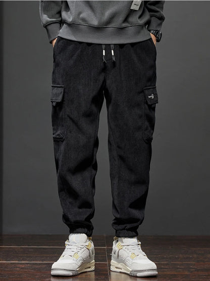 Elastic Waist Casual Pants - Men's Jogging Stretch Straight Drawstring Harem Trousers - ZOOMNSTORE