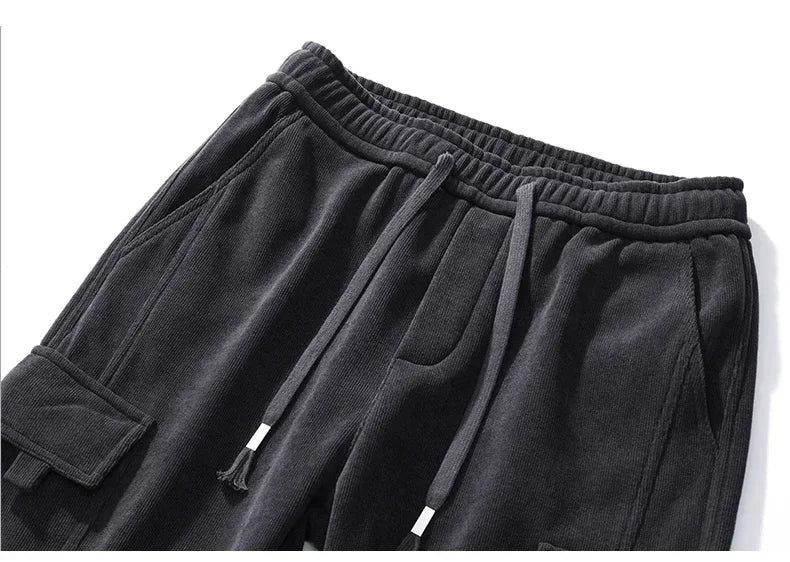 Elastic Waist Casual Pants - Men's Jogging Stretch Straight Drawstring Harem Trousers - ZOOMNSTORE