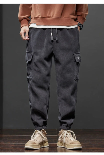 Elastic Waist Casual Pants - Men's Jogging Stretch Straight Drawstring Harem Trousers - ZOOMNSTORE