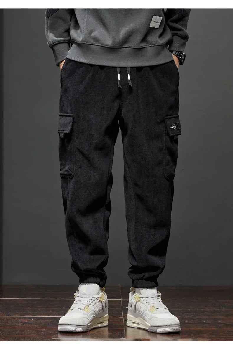 Elastic Waist Casual Pants - Men's Jogging Stretch Straight Drawstring Harem Trousers - ZOOMNSTORE