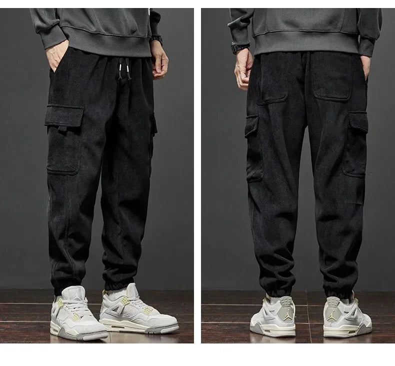 Elastic Waist Casual Pants - Men's Jogging Stretch Straight Drawstring Harem Trousers - ZOOMNSTORE