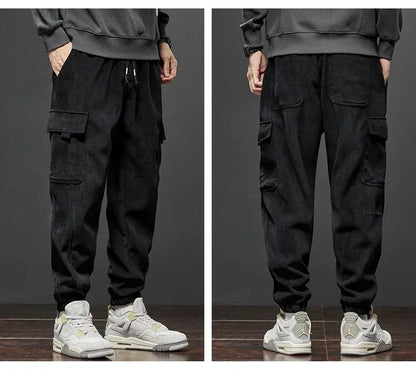 Elastic Waist Casual Pants - Men's Jogging Stretch Straight Drawstring Harem Trousers - ZOOMNSTORE