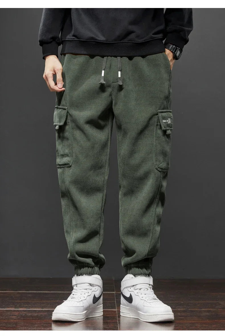 Elastic Waist Casual Pants - Men's Jogging Stretch Straight Drawstring Harem Trousers - ZOOMNSTORE