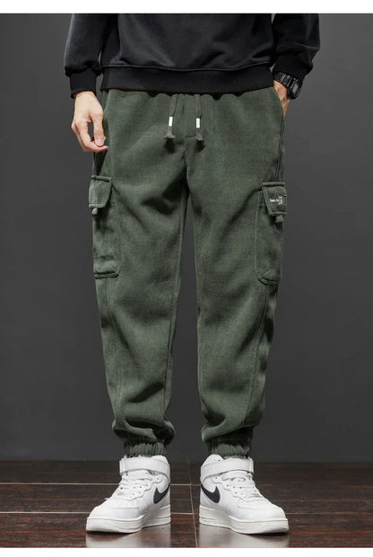 Elastic Waist Casual Pants - Men's Jogging Stretch Straight Drawstring Harem Trousers - ZOOMNSTORE