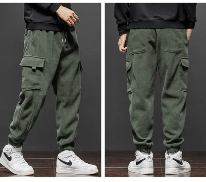 Elastic Waist Casual Pants - Men's Jogging Stretch Straight Drawstring Harem Trousers - ZOOMNSTORE