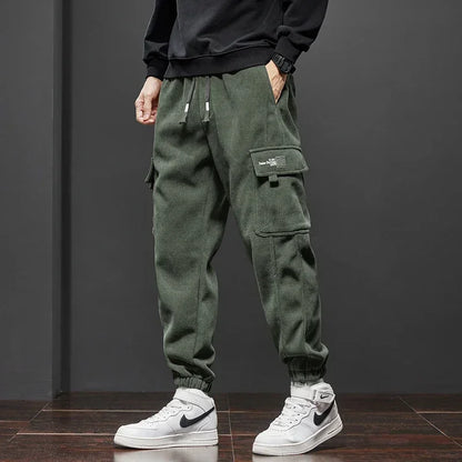 Elastic Waist Casual Pants - Men's Jogging Stretch Straight Drawstring Harem Trousers - ZOOMNSTORE