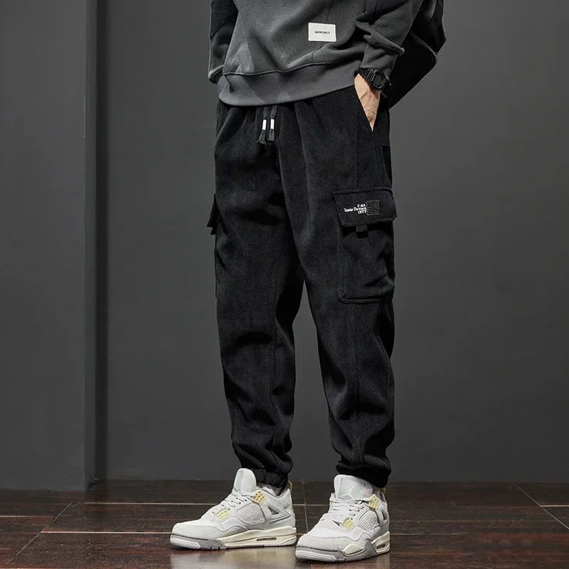 Elastic Waist Casual Pants - Men's Jogging Stretch Straight Drawstring Harem Trousers - ZOOMNSTORE