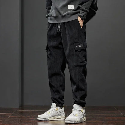 Elastic Waist Casual Pants - Men's Jogging Stretch Straight Drawstring Harem Trousers - ZOOMNSTORE